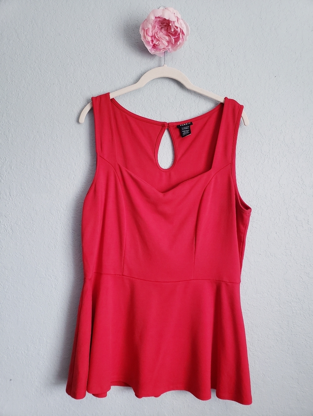 Torrid Red Sweetheart Neckline Peplum Tank Blouse